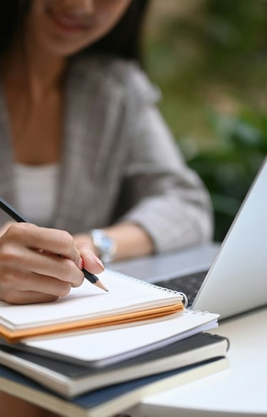 Businesswoman taking notes