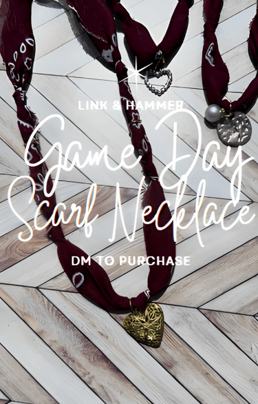 Game Day Accessories. Bandana Heart Charm Necklace