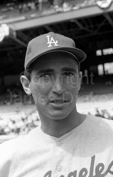 Sandy Koufax of the Los Angeles Dodgers at the 1963 All-Star Game by James Drake