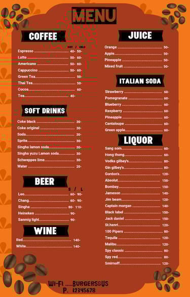 Drinks Menu