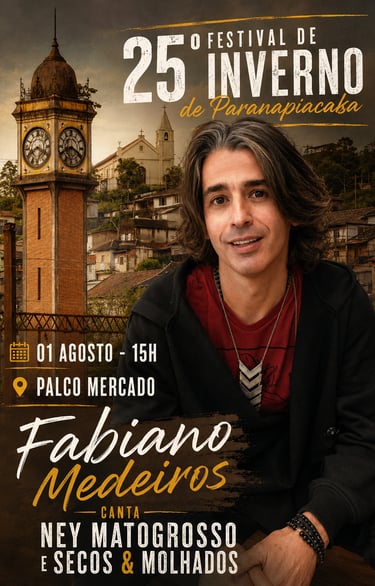 Festival de inverno de Paranapiacaba Fabiano Medeiros canta Ney Matogrosso e Secos e Molhados.