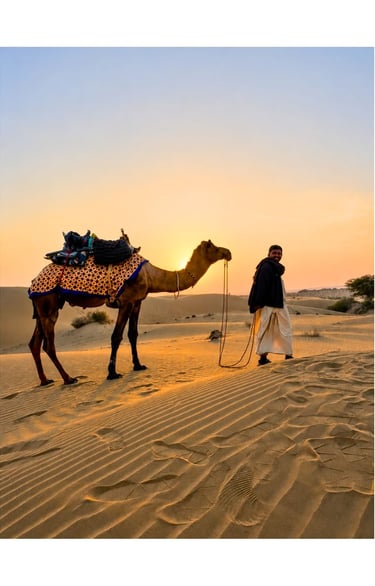 November sunset during a desert safari in Jaisalmer.