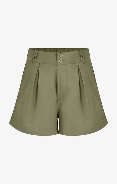 Women's army green high waist shorts