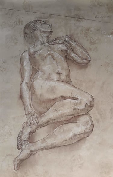 Skaiste Verdingyte, piesiniai, popierius, sepija