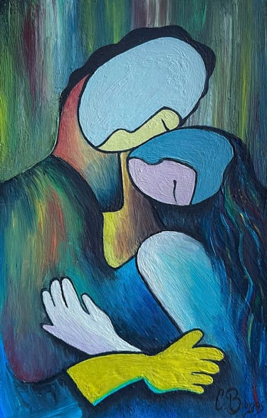 Cuadro Abrazo Azul