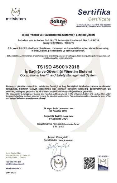 Tekno Yangın ve Havalandırma Sistemleri Limited Şirketi