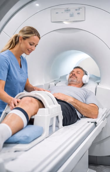 examen IRM genou patient