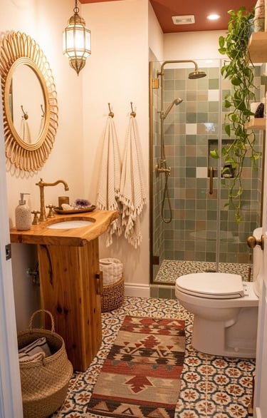 Small Bathroom bohomian style.