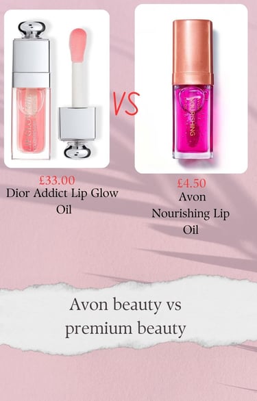 Avon Lip oil vs premium beauty lip oil