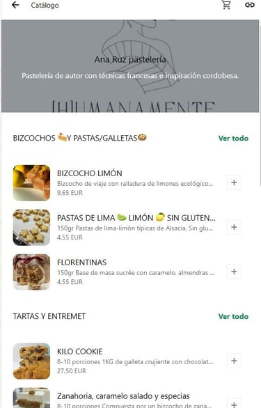Catálogo Whatsapp Ana Ruz Pastelería