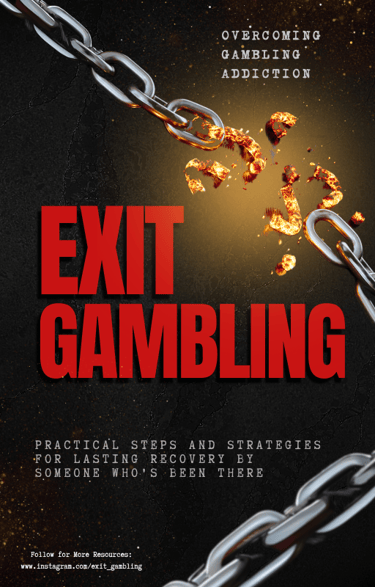 Cover image of an eBook on overcoming gambling addiction, with motivational quotes and strategies to