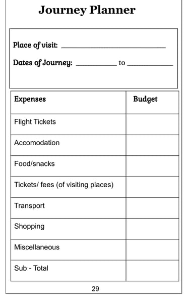 Travel Planner Page