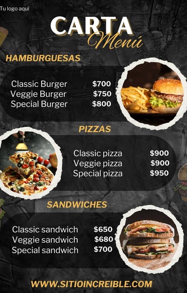 AvantiRed fabrica cartas menu personalizadas