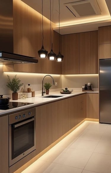 Dayanıklı malzemelerle oluşturulmuş mutfak tasarımı