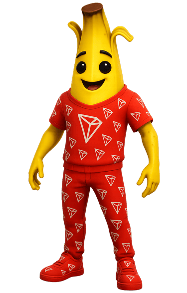 a banana banana peeler wearing a red shirt and pants