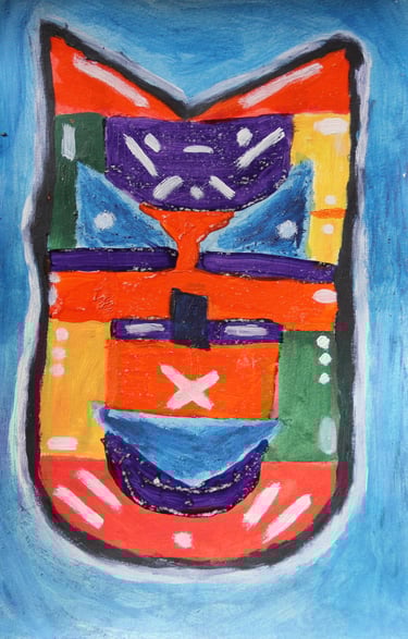 a painting of a mask