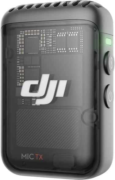 DJI Mic 2 Transmitter (Shadow Black), Wireless Microphone with Intelligent Noise Cancelling, 14-Hour