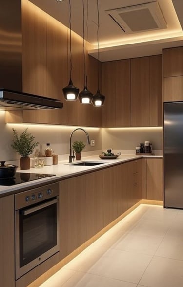 Dayanıklı malzemelerle oluşturulmuş mutfak tasarımı