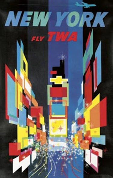 TIMES SQUARE vintage 1950's poster