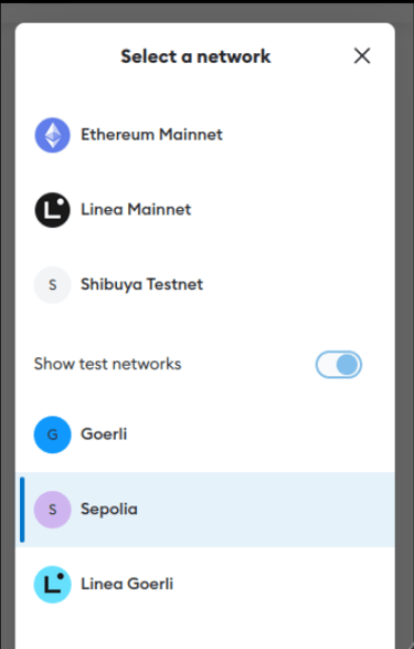 Add sepolia network on metamask