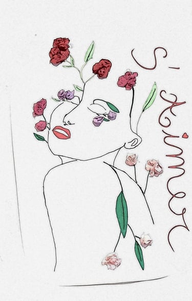 Dessin réalisé en séance d'art thérapie sur le thème de l''amour à soi