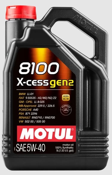 Motul 8100 X-cess Gen2 5W-40 моторно масло 5 литра за бензински и дизел мотори