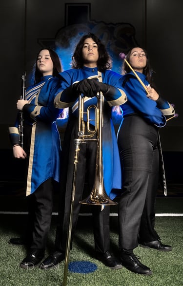 media day photo for a dfw high school marching band