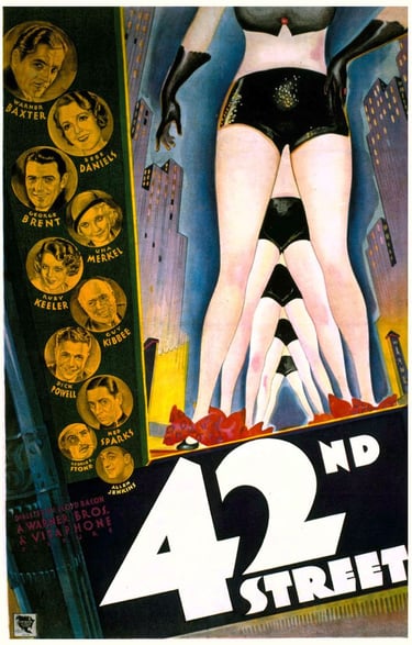 Original theatrical poster for 42nd Street (1933), the film that redefined the Hollywood musical.