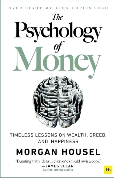The Psychology of Money cover, exploring behavioral finance and money mindset.