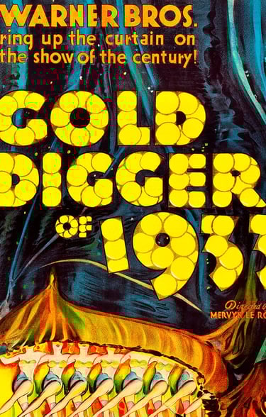 Classic poster for Gold Diggers of 1933, showcasing Busby Berkeley’s extravagant style.