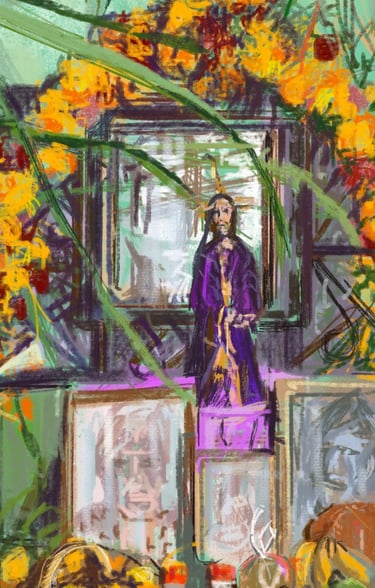 Digital postcard - Mexico - Day of the Dead offerenda
