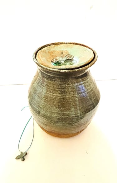 Urne funéraire-Estelle Del- couvercle oiseau 