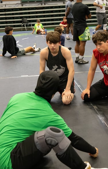 Wrestlers asking questions
