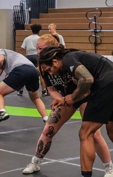 Wrestlers drilling