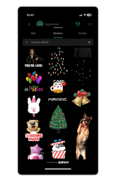 Phone mockup with Ohaio Chat stickers collection