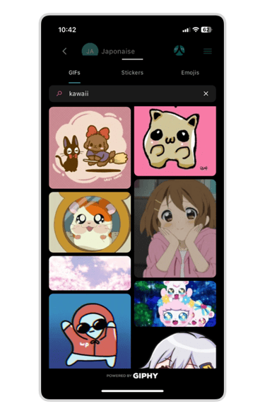 Phone mockup with Ohaio Chat GIF collection