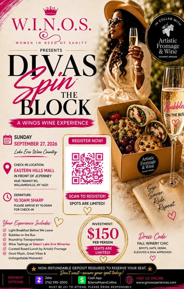 Divas Spin the Block Event flyer