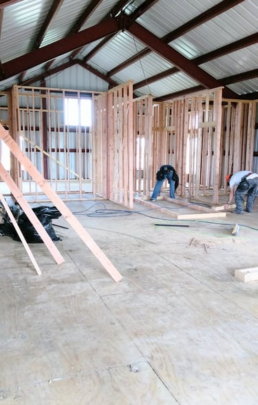 Interior framing a 2nd floor barndominium