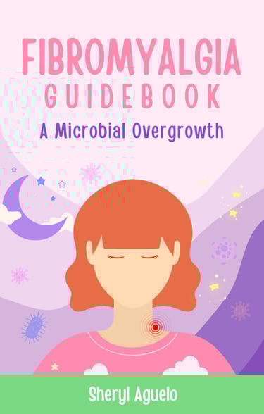 Cover of the "Fibromyalgia Guidebook" eBook, fibromyalgia is not psychological but has toot cause