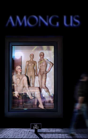 Elizabeth Lotz (Liz Lotz) art director fashion storyteller artist AI-inspired campaign photoshoot featuring models and manneq