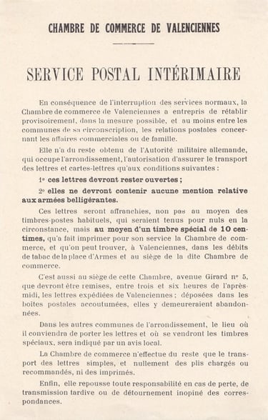 Plakate, unterzeichnet vom Oberstleutnant KINTZEL, dem Kommandanten der Festung VALENCIENNES