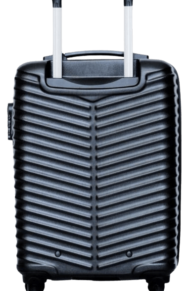 black fiber trolley bags with line design