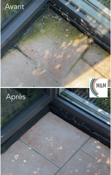 avant - après nettoyage de véranda bihorel par m&m services pro rouen