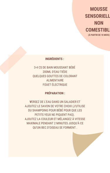 recette mousse sensorielle non comestible