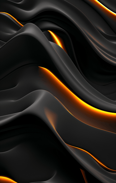 a black and gold abstract background with wavy lines