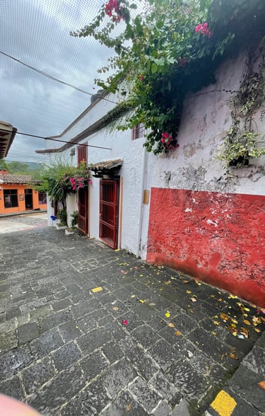 callejón coloninal en pueblo mágico de Naolinco de Victoria
