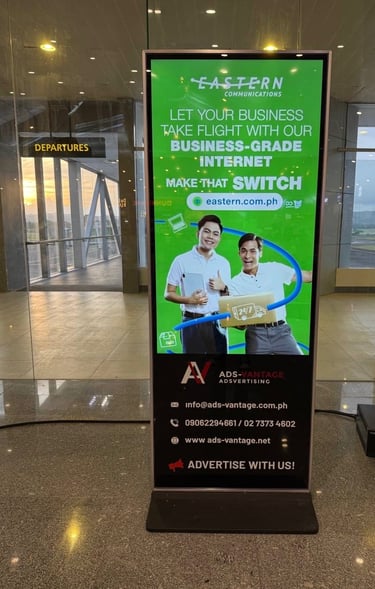 alt="airport advertisement of Business Internet provider at Bicol International Airport Philippines"