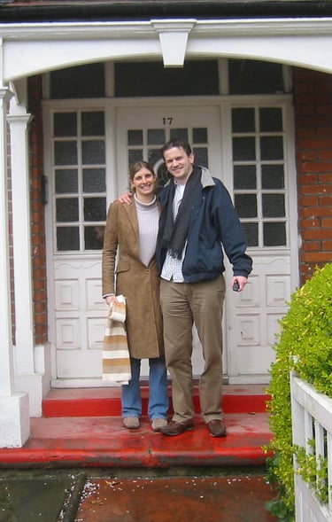 Helen and her husband at their home in London before relocating to the South of France