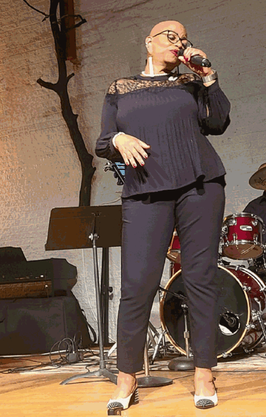 Tiya singing at Westminster Presbyterian on Blues night.