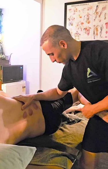 Assisted stretching, Myofascial Stretching of the leg being performed by Wollongong therapist